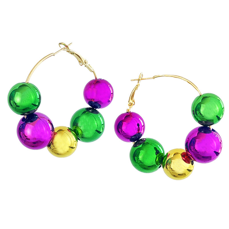 Wholesale Carnival Atmosphere, Multiple Materials, Glitter, Tassels, Bright Beads, Feather Earrings